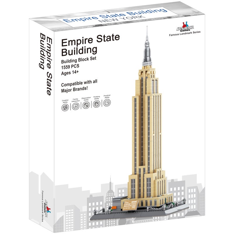 Apostrophe Games Empire State Building Block Set (1,559 Pieces) Officially Licensed - New York's Empire State Building Famous Landmark Series - Architecture Model for Kids and Adults - Image 4